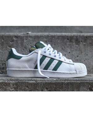 Adidas SUPERSTAR leather white green gold