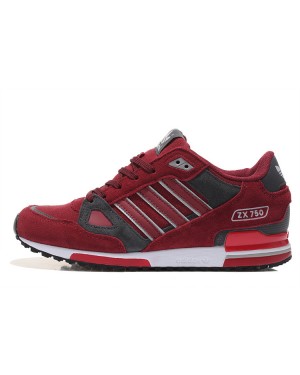 Adidas Originals ZX 750 Wine Red Grey White Black Casual Shoes