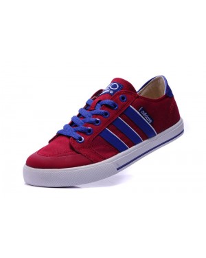 Adidas NEO Low Womens Stripe Red Blue Casual Shoes
