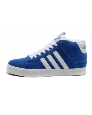 Adidas NEO Mid Mens Q38625 Suede Blue White Running Shoes