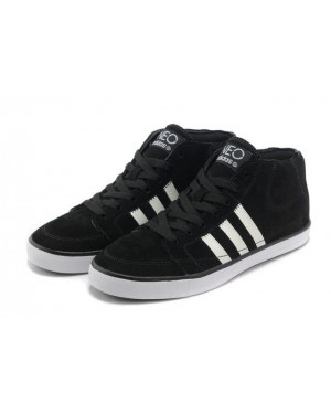 Adidas NEO Mid Mens Suede Black White Sneakers