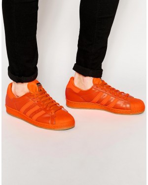 Adidas Originals Superstar 80s Reflective B35386 Orange Casual Shoes