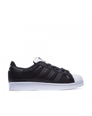 Adidas Originals Superstar Sequin Carbon Black Flat White Fashion Shoes