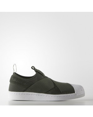 Adidas Women's Originals Superstar Slip-On Khaki Shoes S75082