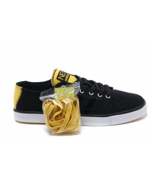 Adidas NEO Low Mens Canvas Black Yellow Trainers