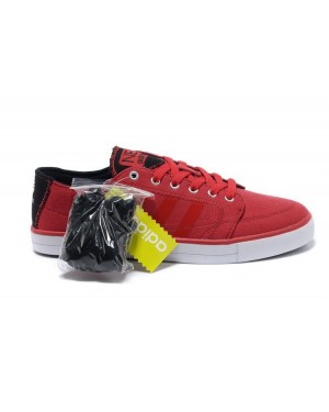 Adidas NEO Low Mens Canvas Red Black Trainer