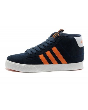 Adidas NEO Mid Mens Q38628 Suede Navy Orange Casual Shoes