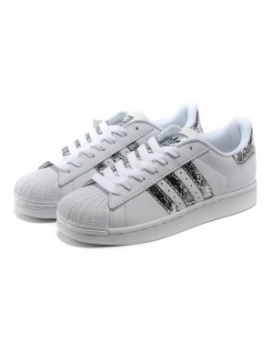 Adidas Superstar 2 Mens Bling White Snake Silver Casual Shoes