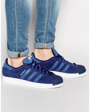 Adidas Originals Superstar Blue Leather S79473 Running Shoes