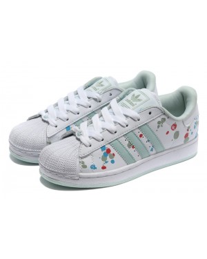 Adidas Superstar 2 Womens V22852 White Fruit Print Casual Shoes