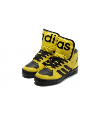 Adidas X Jeremy Scott Instinct Hi Black Yellow Trainers