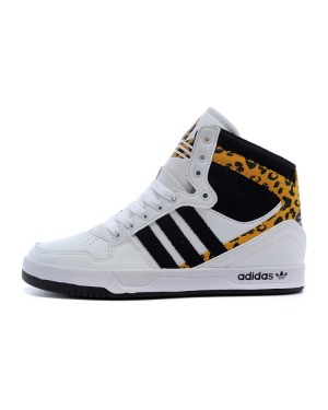 Adidas Originals High Court Attitude W White Black Yellow Leopard Trainers